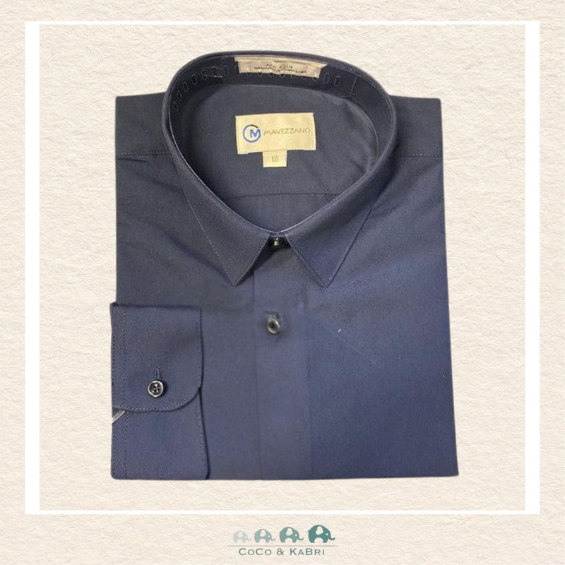 Mavezzano: Dress Shirt - Navy Blue, CoCo & KaBri Children's Boutique