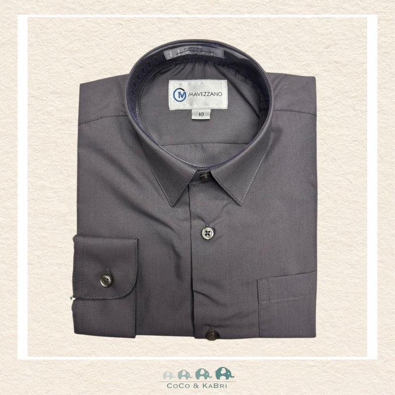 Mavezzano Dress Shirt - Sateen Charcoal, CoCo & KaBri Children's Boutique