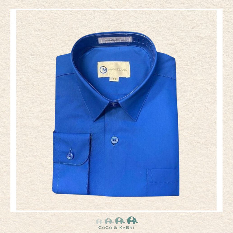 Mavezzano Dress Shirt - Sateen Royal Blue, CoCo & KaBri Children's Boutique