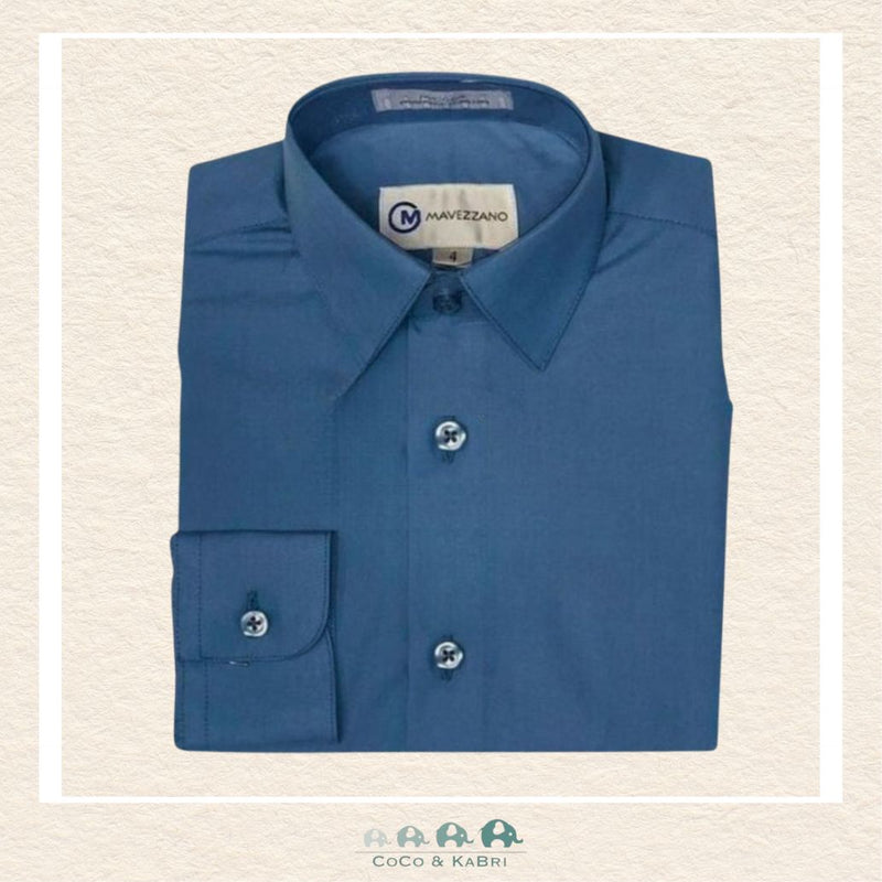 Mavezzano: Slate Blue Dress Shirt, CoCo & KaBri Children's Boutique