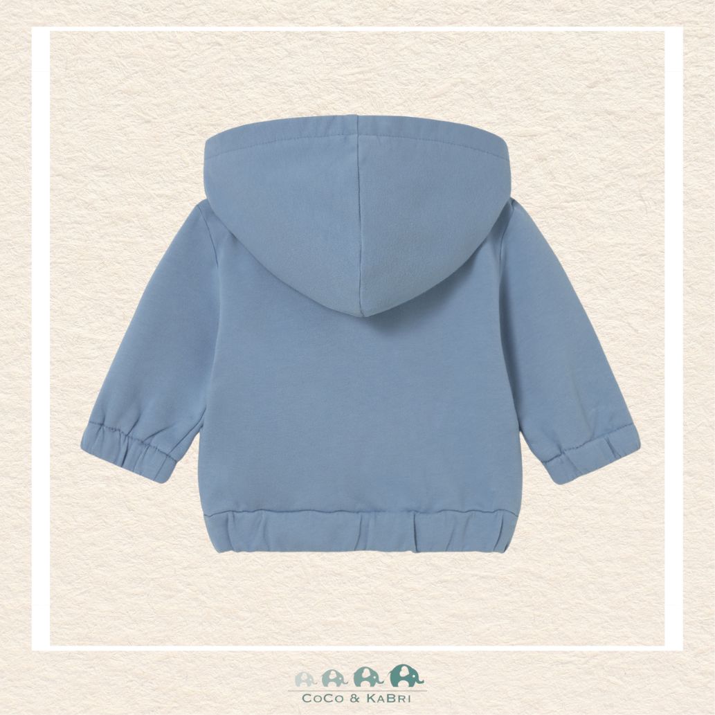 Back view of Mayoral baby hoodie showing the high-quality tailoring and durable cotton-stretch construction | Canada