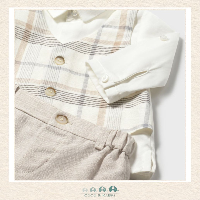 Close-up of Mayoral fabric showing the premium cotton-linen texture and sophisticated neutral boutique finish | Canada