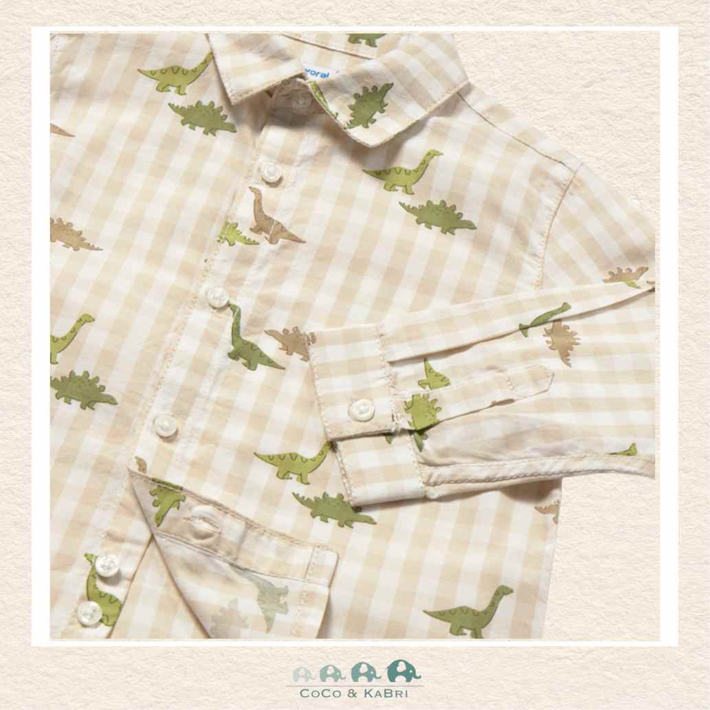 Mayoral: Baby Boy/ Toddler Button Up Dinosaur Shirt, CoCo & KaBri Children's Boutique, Brooks Alberta Canada