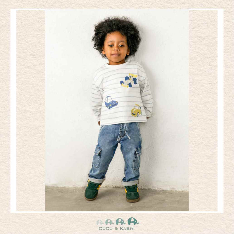 Mayoral: Baby Boy/ Toddler Soft Denim Cargo Pants - Light Wash, CoCo & KaBri Children's Boutique, Brooks Alberta Canada