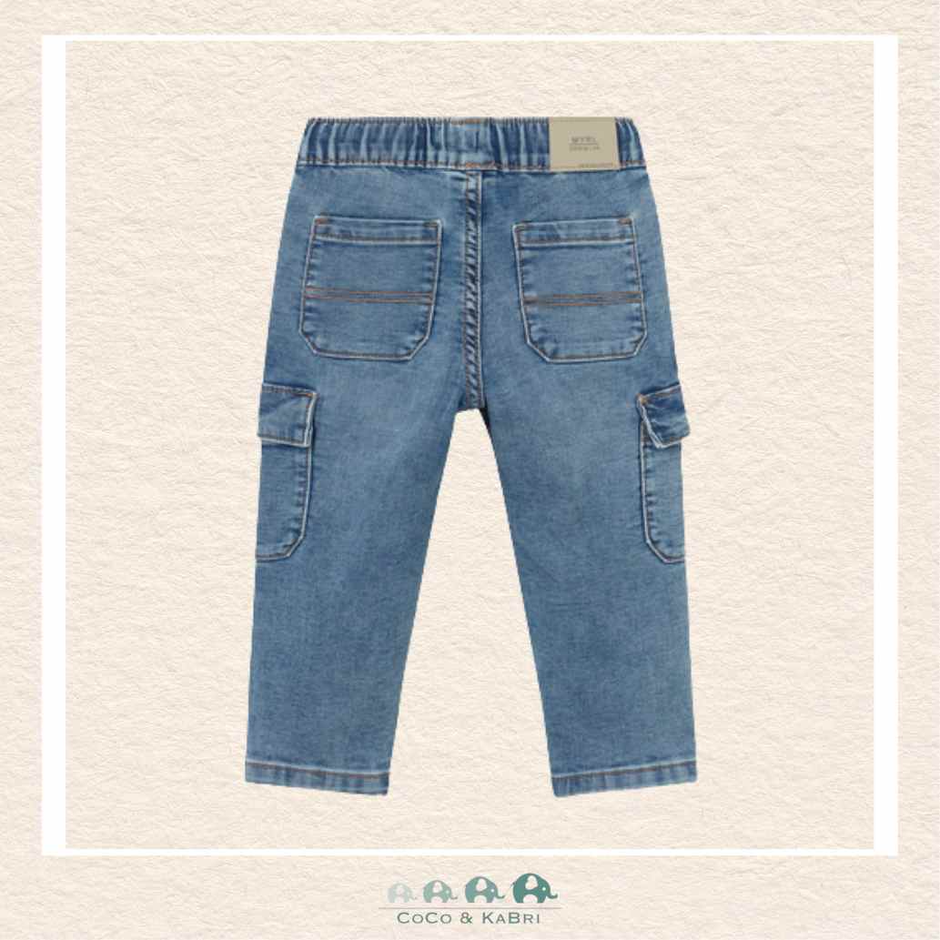Mayoral: Baby Boy/ Toddler Soft Denim Cargo Pants - Light Wash, CoCo & KaBri Children's Boutique, Brooks Alberta Canada