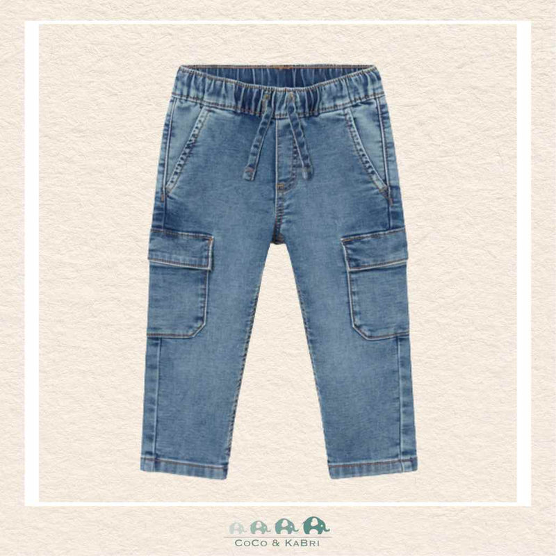Mayoral: Baby Boy/ Toddler Soft Denim Cargo Pants - Light Wash, CoCo & KaBri Children's Boutique, Brooks Alberta Canada