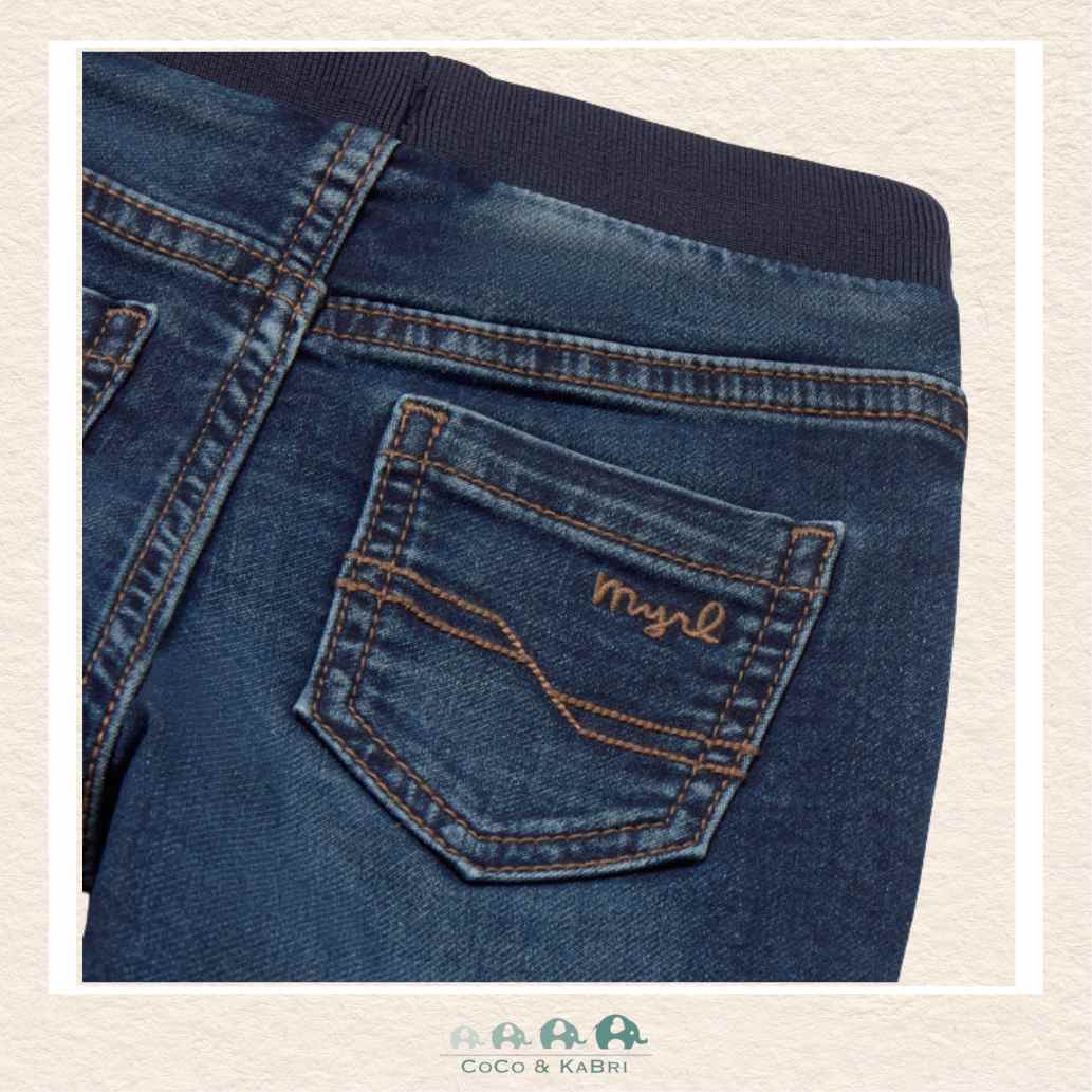 Mayoral: Baby Boy/ Toddler Soft Denim Jogger Pants - Dark Wash, CoCo & KaBri Children's Boutique, Brooks Alberta Canada
