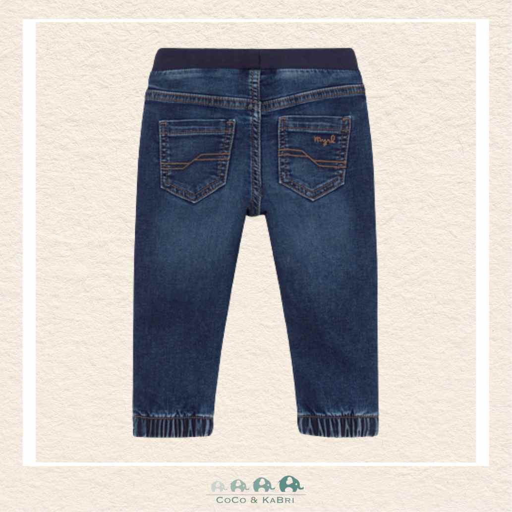 Mayoral: Baby Boy/ Toddler Soft Denim Jogger Pants - Dark Wash, CoCo & KaBri Children's Boutique, Brooks Alberta Canada