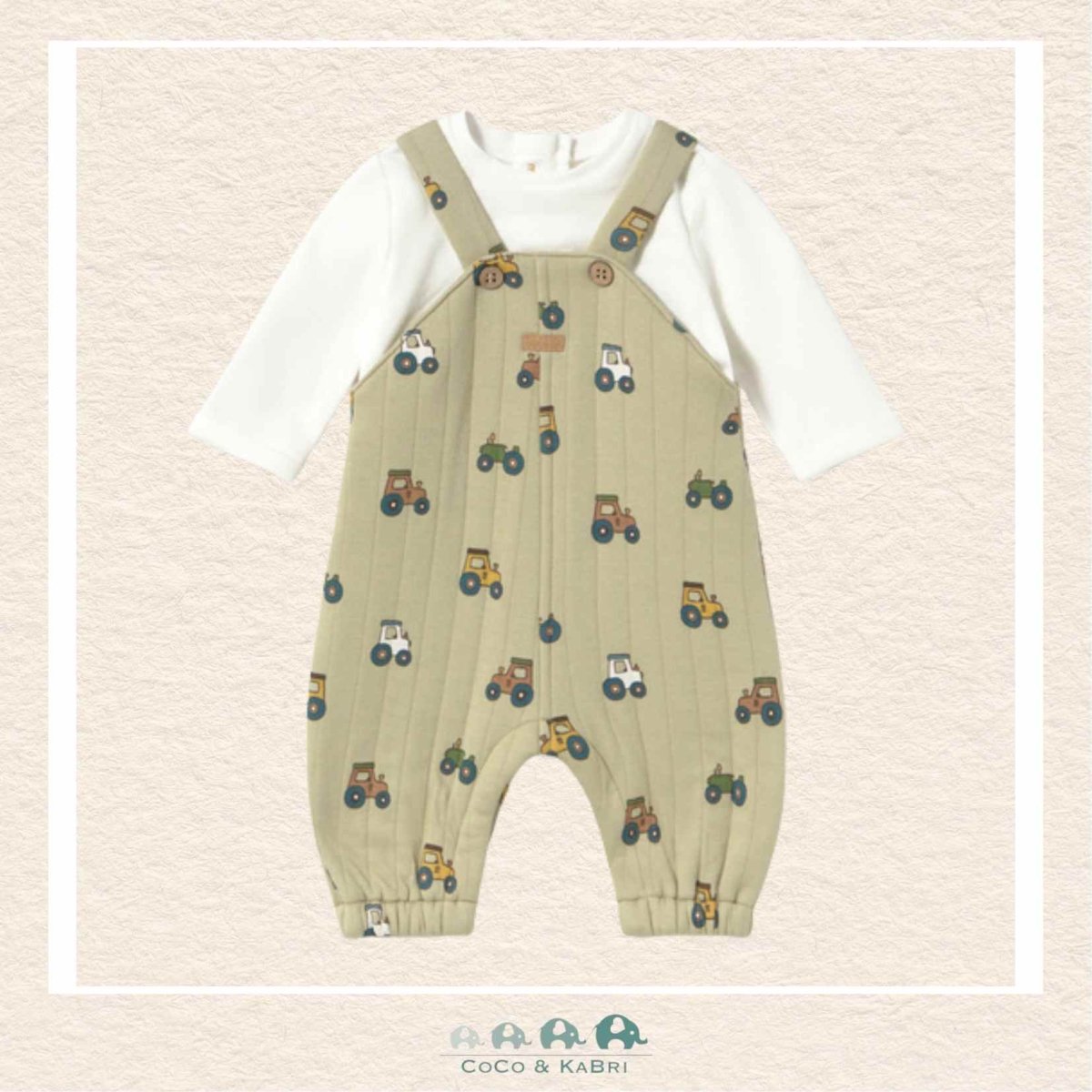 Mayoral Baby Boy Tractor Overalls with White Shirt, CoCo & KaBri Children's Boutique, Brooks Alberta Canada