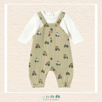Mayoral Baby Boy Tractor Overalls with White Shirt, CoCo & KaBri Children's Boutique, Brooks Alberta Canada