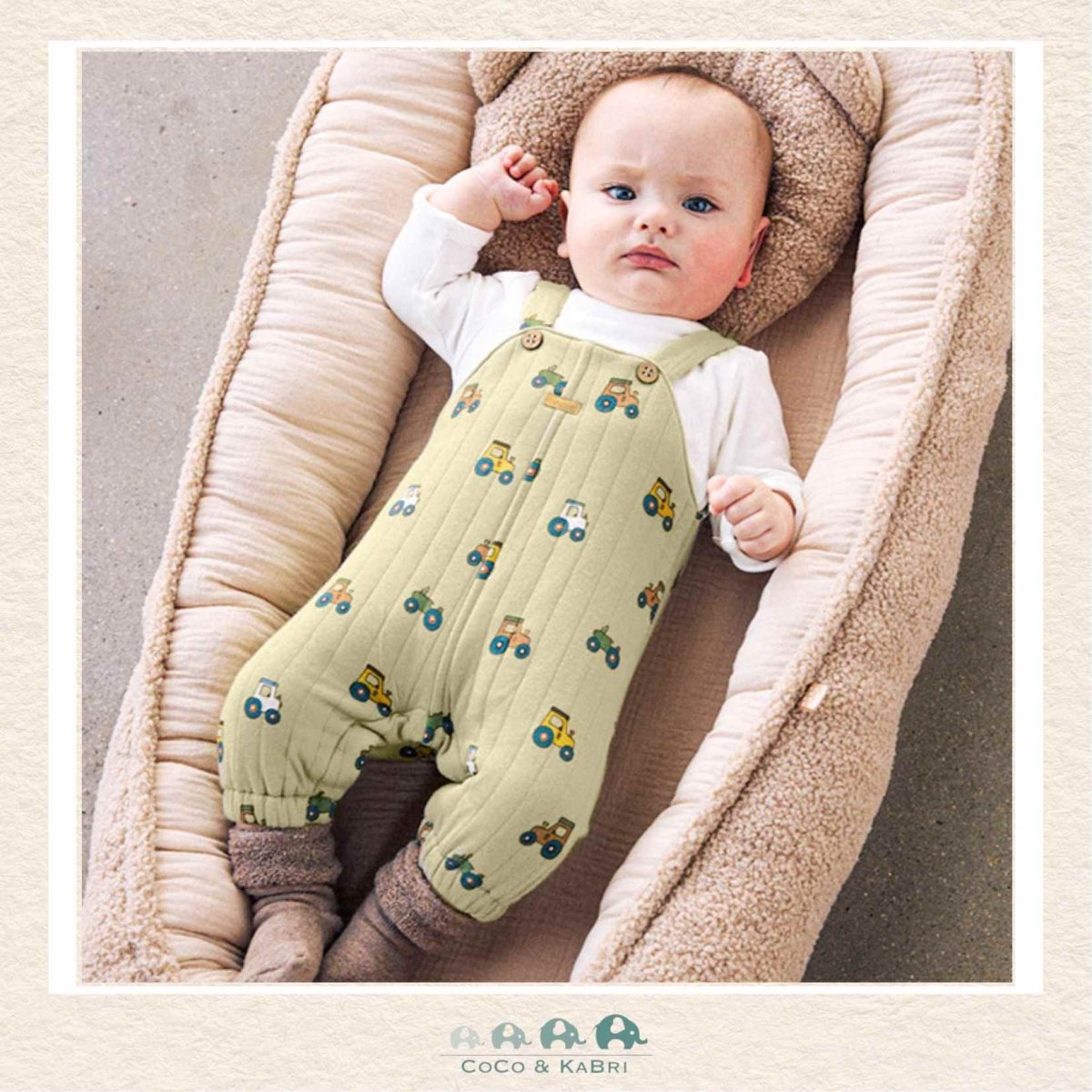 Mayoral Baby Boy Tractor Overalls with White Shirt, CoCo & KaBri Children's Boutique, Brooks Alberta Canada