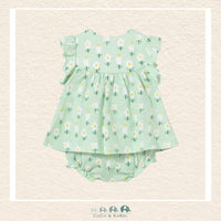 Back view of Mayoral baby girl dress showing the high-quality 100% cotton lining and secure closure | Canada
