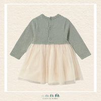Mayoral Baby Girl Green & Cream Dress, CoCo & KaBri Children's Boutique, Brooks Alberta Canada