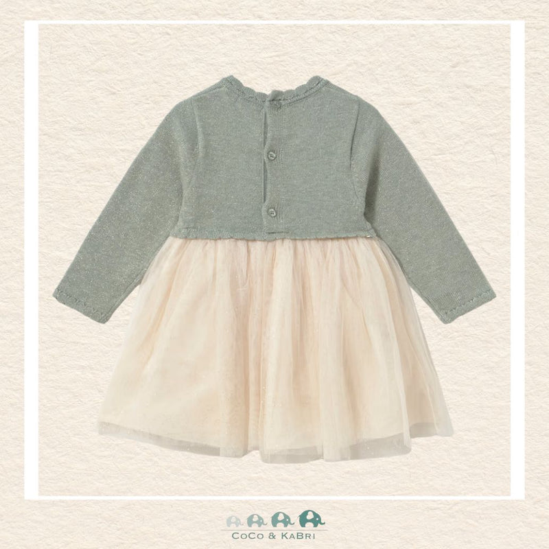 Mayoral Baby Girl Green & Cream Dress, CoCo & KaBri Children's Boutique, Brooks Alberta Canada