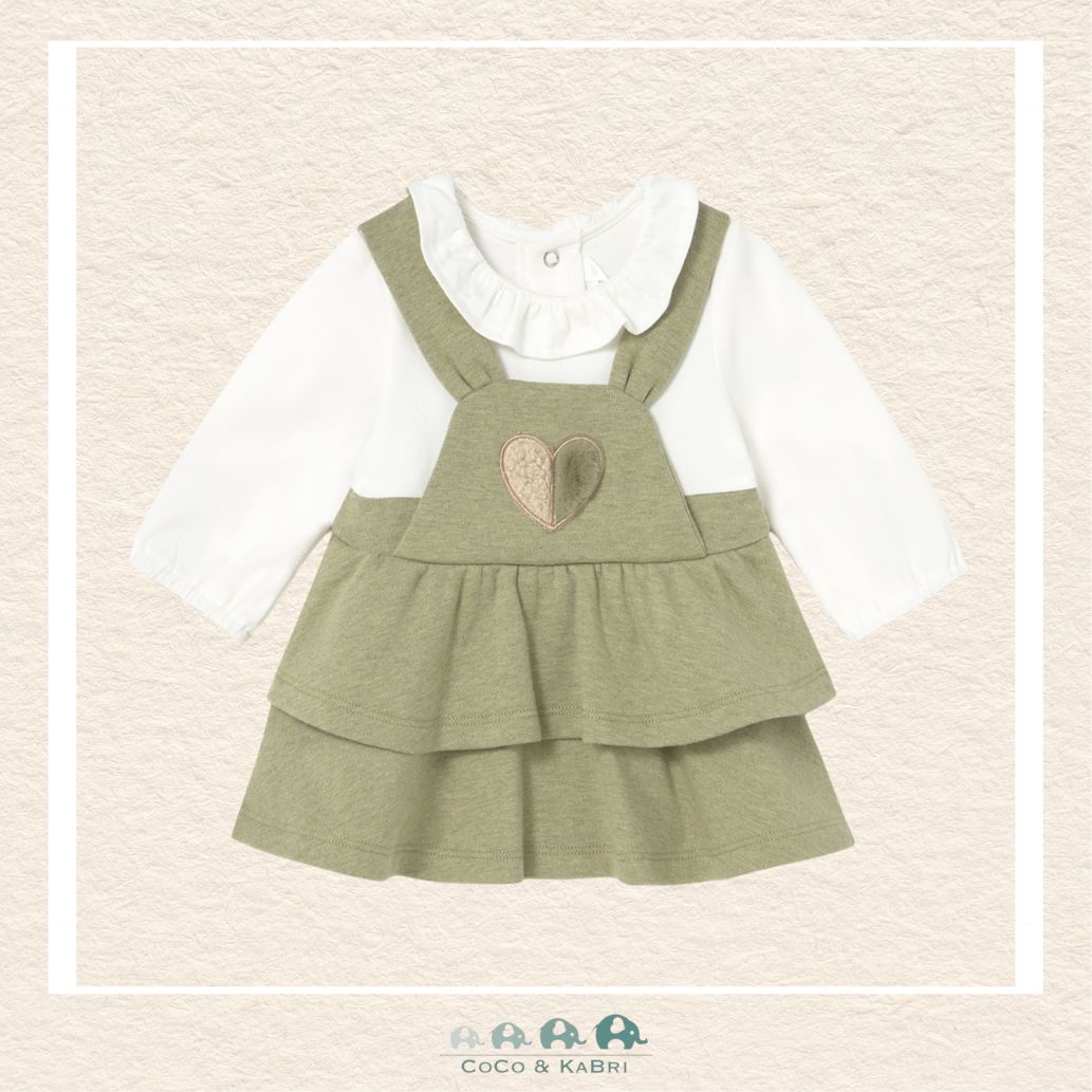Mayoral: Baby Girl Green Overall Skirt with White top, CoCo & KaBri Children's Boutique