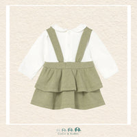 Mayoral: Baby Girl Green Overall Skirt with White top, CoCo & KaBri Children's Boutique