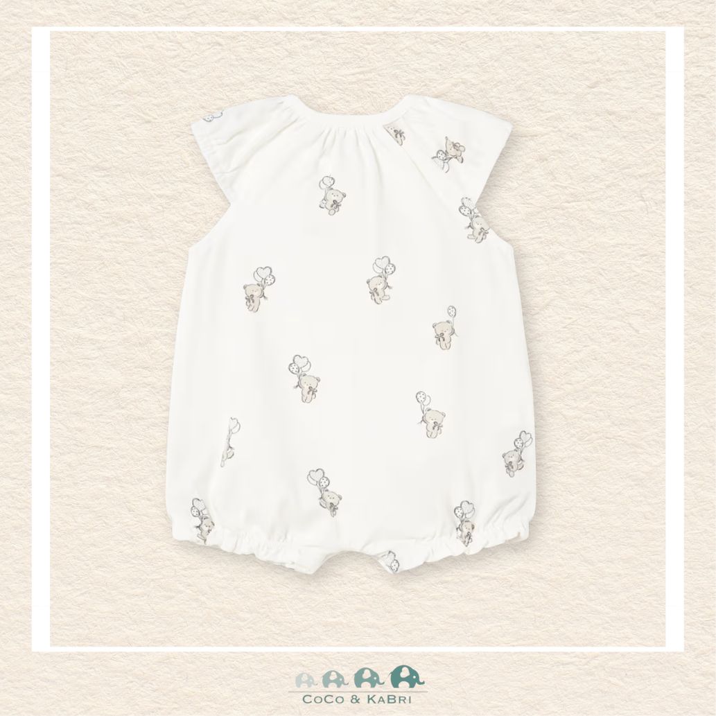 Back view of Mayoral baby girl romper showing the high-quality tailoring and plush teddy-style construction | Canada