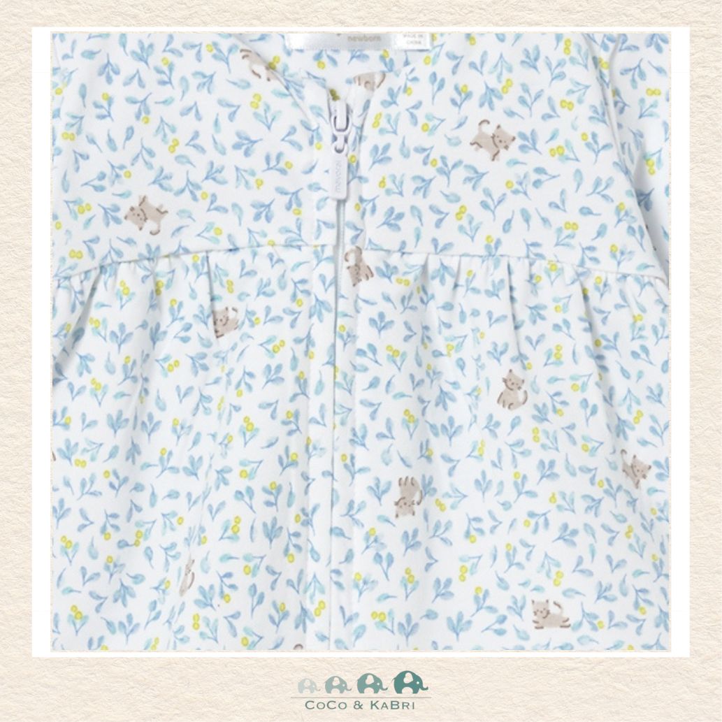 Close up view of Mayoral baby zip up sweatshirt for sizes 2/4m-18M | Canada