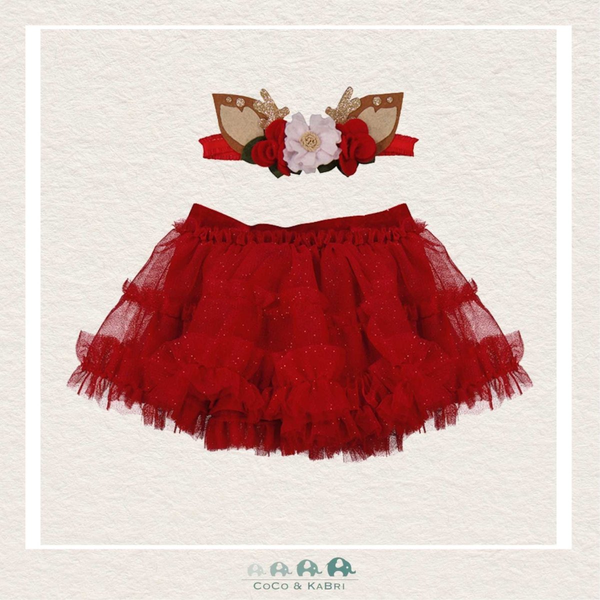 Mayoral Baby Girl Tulle Skirt and Reindeer Diadem, CoCo & KaBri Children's Boutique