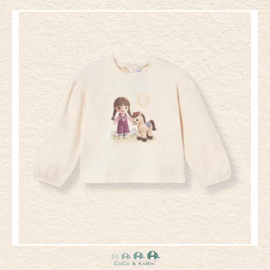 Mayoral: Baby Girl/Toddler Long Sleeve Tshirt - Girl with Horse, CoCo & KaBri Children's Boutique, Brooks Alberta Canada