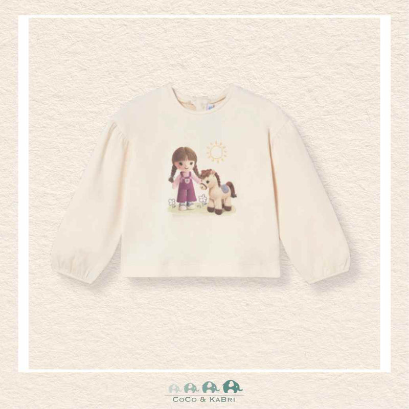 Mayoral: Baby Girl/Toddler Long Sleeve Tshirt - Girl with Horse, CoCo & KaBri Children's Boutique, Brooks Alberta Canada