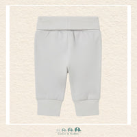 Front view of Mayoral baby neutral layering gray sweatpants sizes 0-18M | Canada