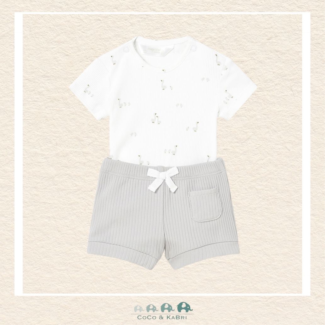 Mayoral: Baby (Unisex) Outfits. Four Pieces., Little duck shirt with gray shorts, CoCo & KaBri Children's Boutique, Brooks Alberta Canada