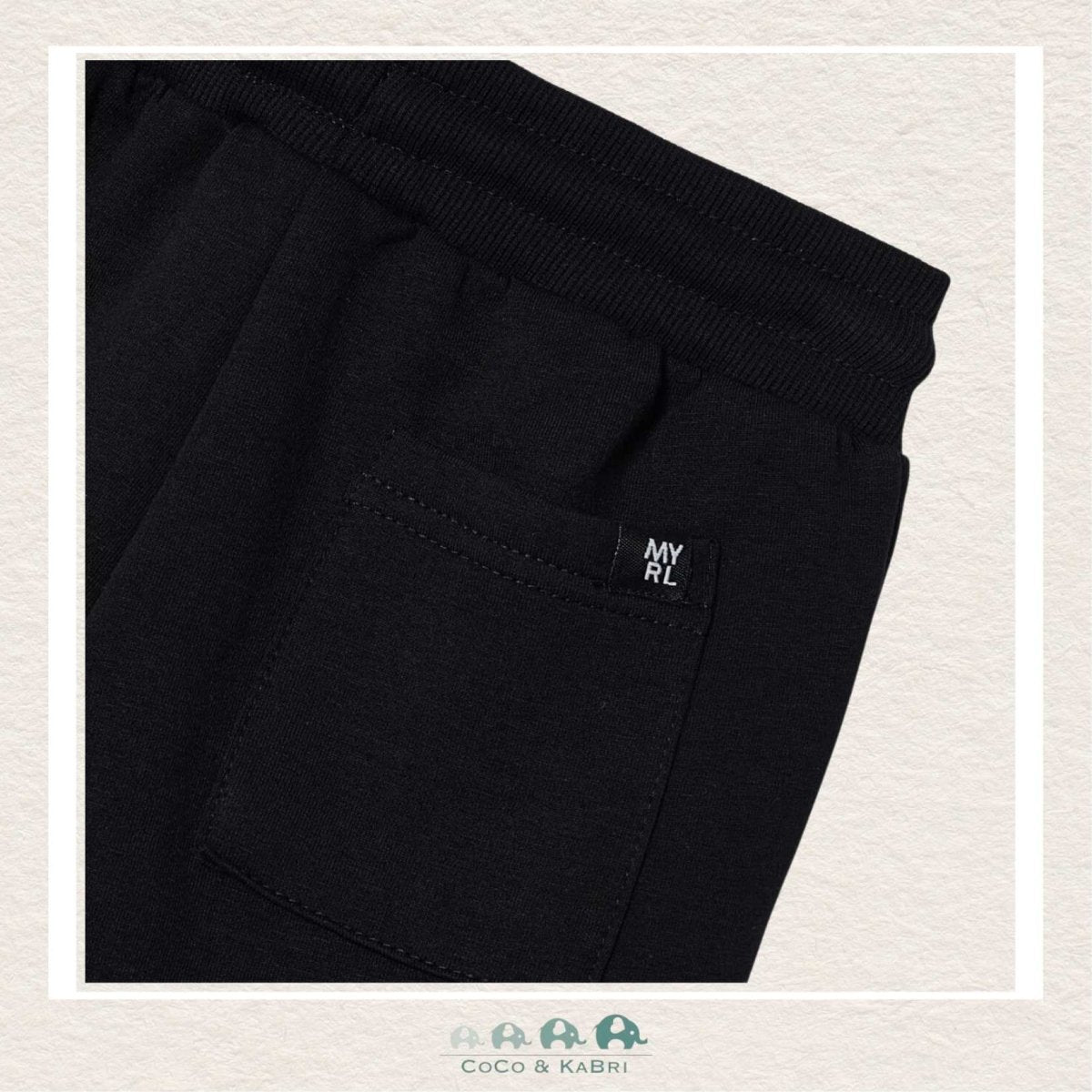 Mayoral Basic Cuffed Fleece Trousers Black, CoCo & KaBri Children's Boutique
