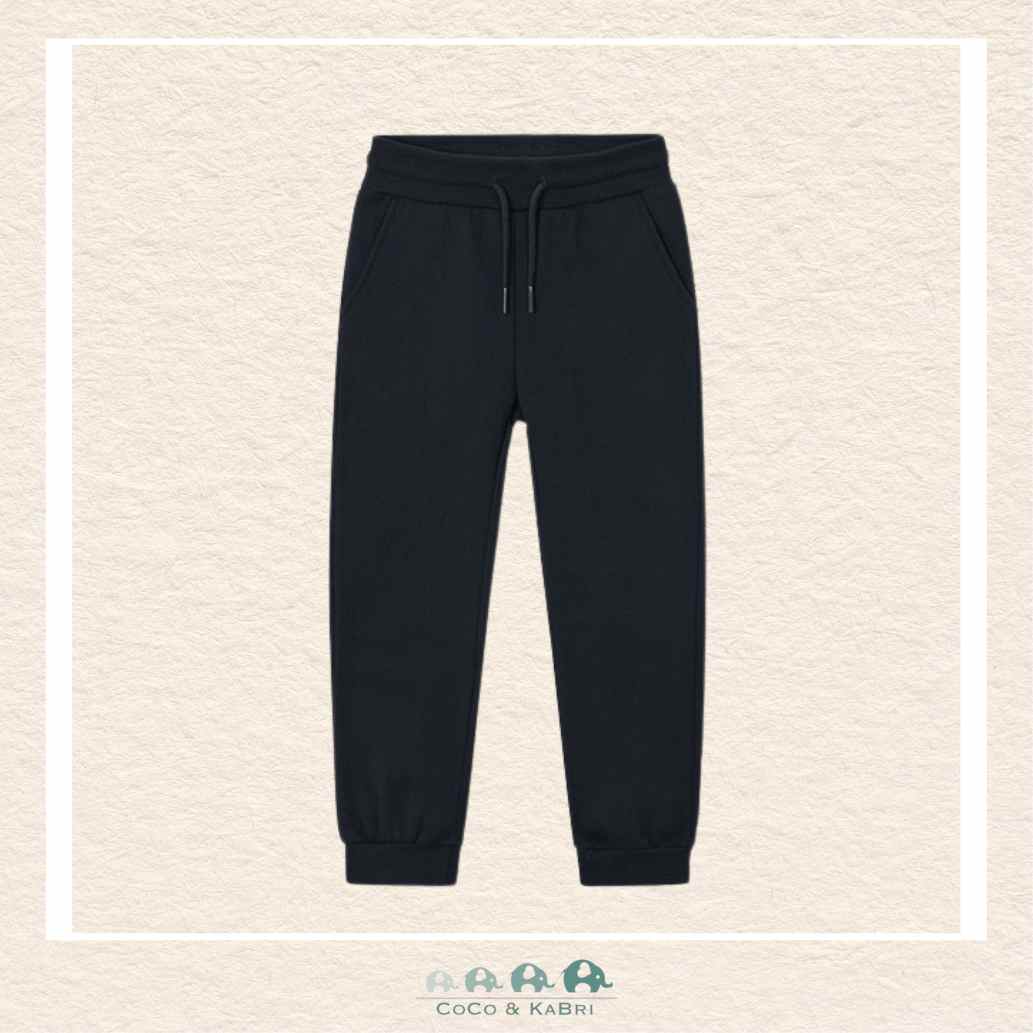 Mayoral Boys: Basic Cuffed Fleece Pants - Black, CoCo & KaBri Children's Boutique, Brooks Alberta Canada