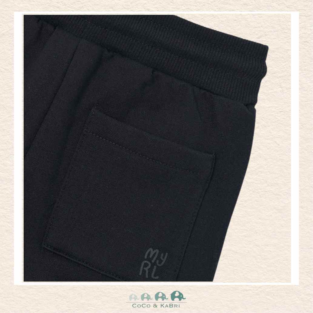 Mayoral Boys: Basic Cuffed Fleece Pants - Black, CoCo & KaBri Children's Boutique, Brooks Alberta Canada