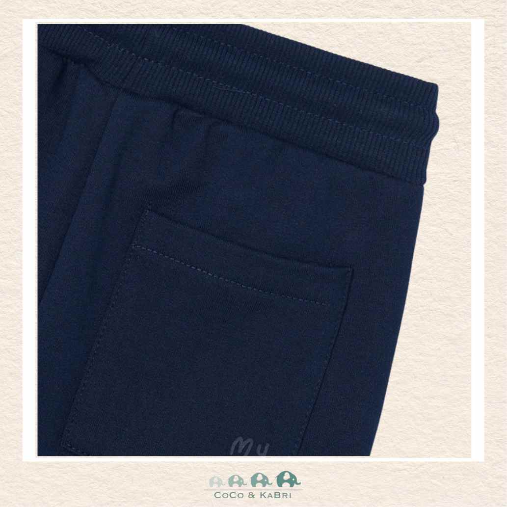 Mayoral Boys: Basic Cuffed Fleece Pants - Blue, CoCo & KaBri Children's Boutique, Brooks Alberta Canada