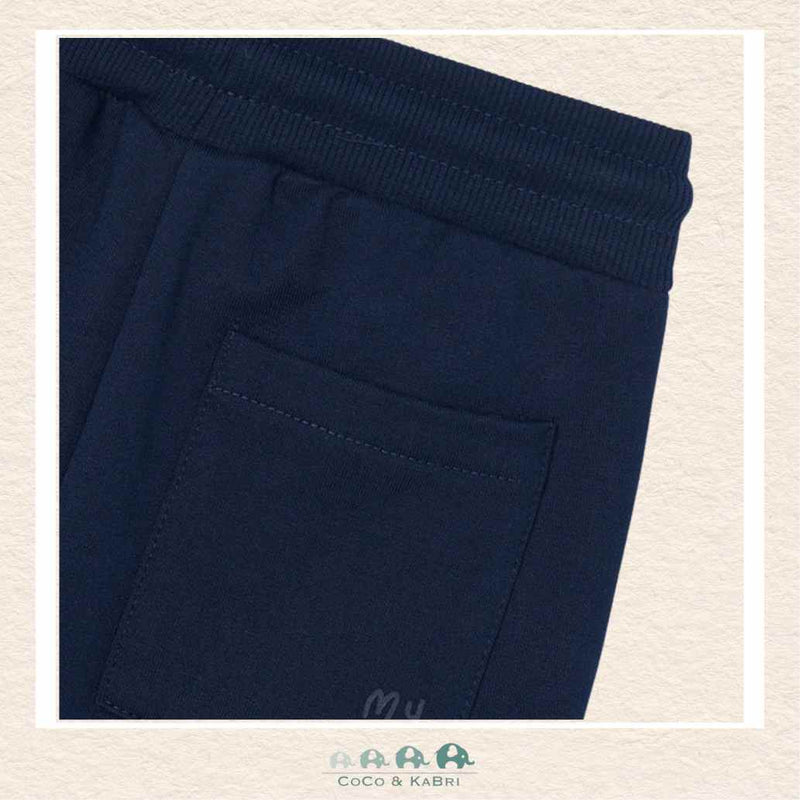 Mayoral Boys: Basic Cuffed Fleece Pants - Blue, CoCo & KaBri Children's Boutique, Brooks Alberta Canada