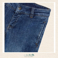 Close-up of Mayoral cargo denim fabric showing the authentic cotton texture and secure utility pocket detail | Canada