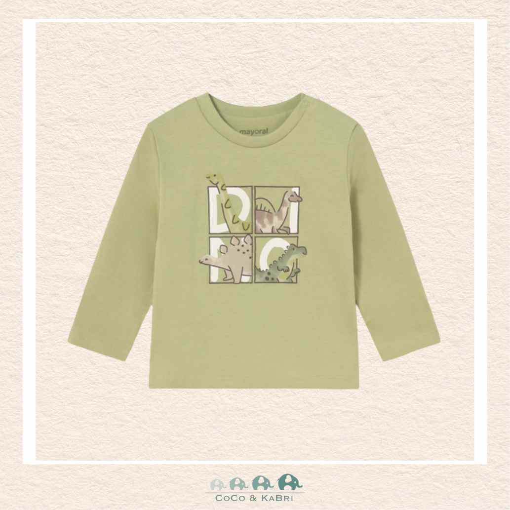 Mayoral: Boys Green Dinosaur Shirt, CoCo & KaBri Children's Boutique, Brooks Alberta Canada