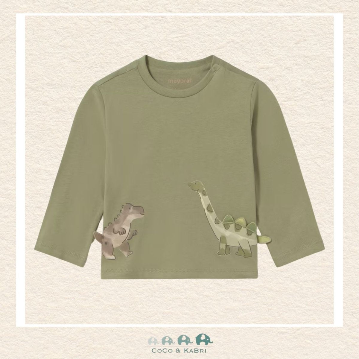 Mayoral: Boys Green Dinosaur Tshirt, CoCo & KaBri Children's Boutique, Brooks Alberta Canada