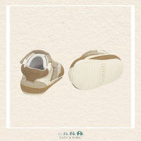 Mayoral Boys' Infant Sneakers in rich brown with flexible soles for first steps, back view | Canada
