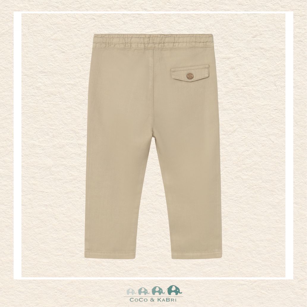 Back view of Mayoral boys linen pants showing the high-quality tailoring and durable reinforced stitching | Canada