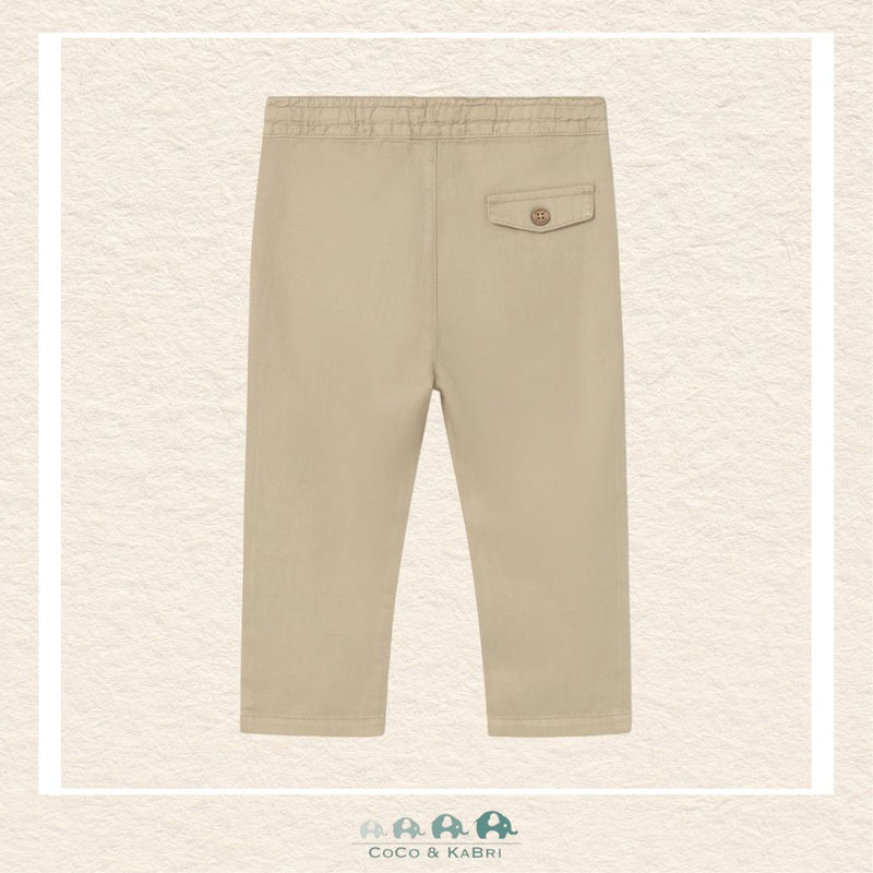 Back view of Mayoral boys linen pants showing the high-quality tailoring and durable reinforced stitching | Canada