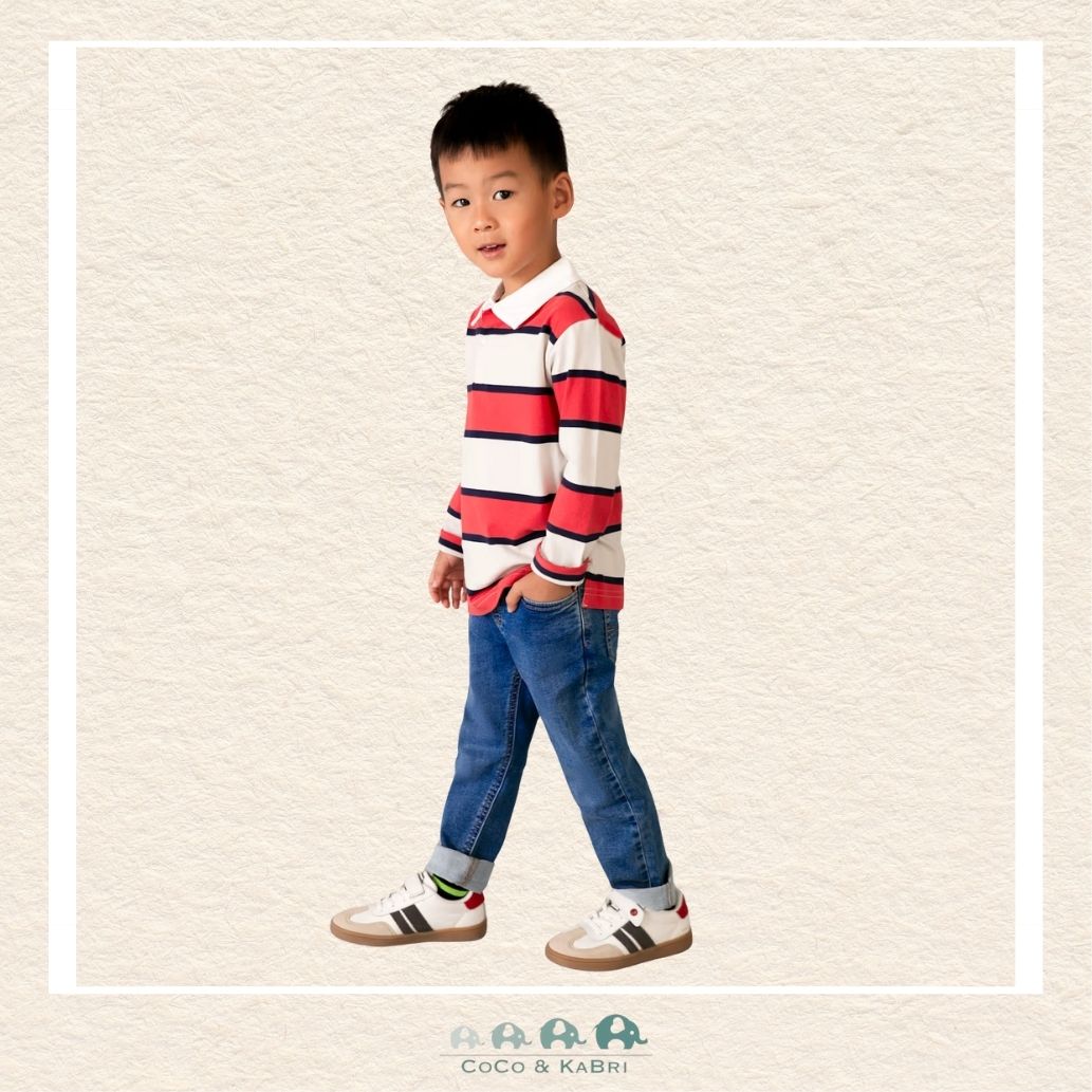 Mayoral Boys Medium Fit Denim on model showing the classic regular fit and rich indigo wash | Canada