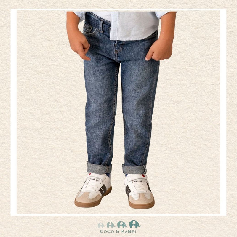 Mayoral Boys Regular Fit Denim Pants on child showing the classic tailored silhouette and comfortable active-ready fit | Canada