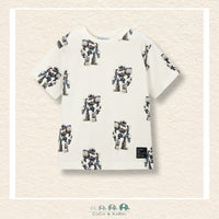 Front view of Mayoral boys robot t-shirt in soft 100% cotton for sizes 2-10 | Canada