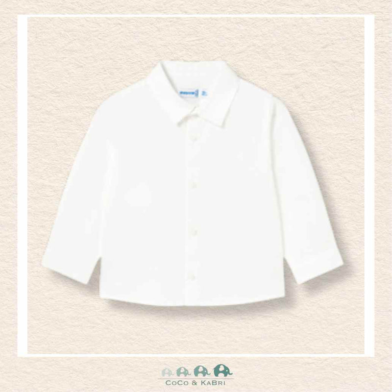 Mayoral: Boys White Long Sleeve Dress Shirt, CoCo & KaBri Children's Boutique, Brooks Alberta Canada