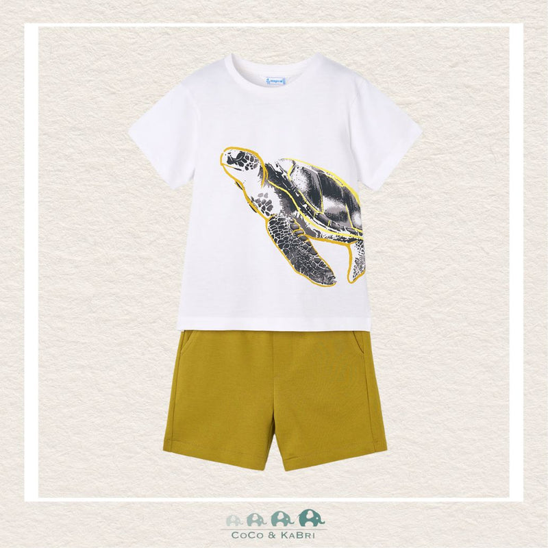 Mayoral Boys Yellow Turtle Tshirt with Shorts, CoCo & KaBri Children's Boutique