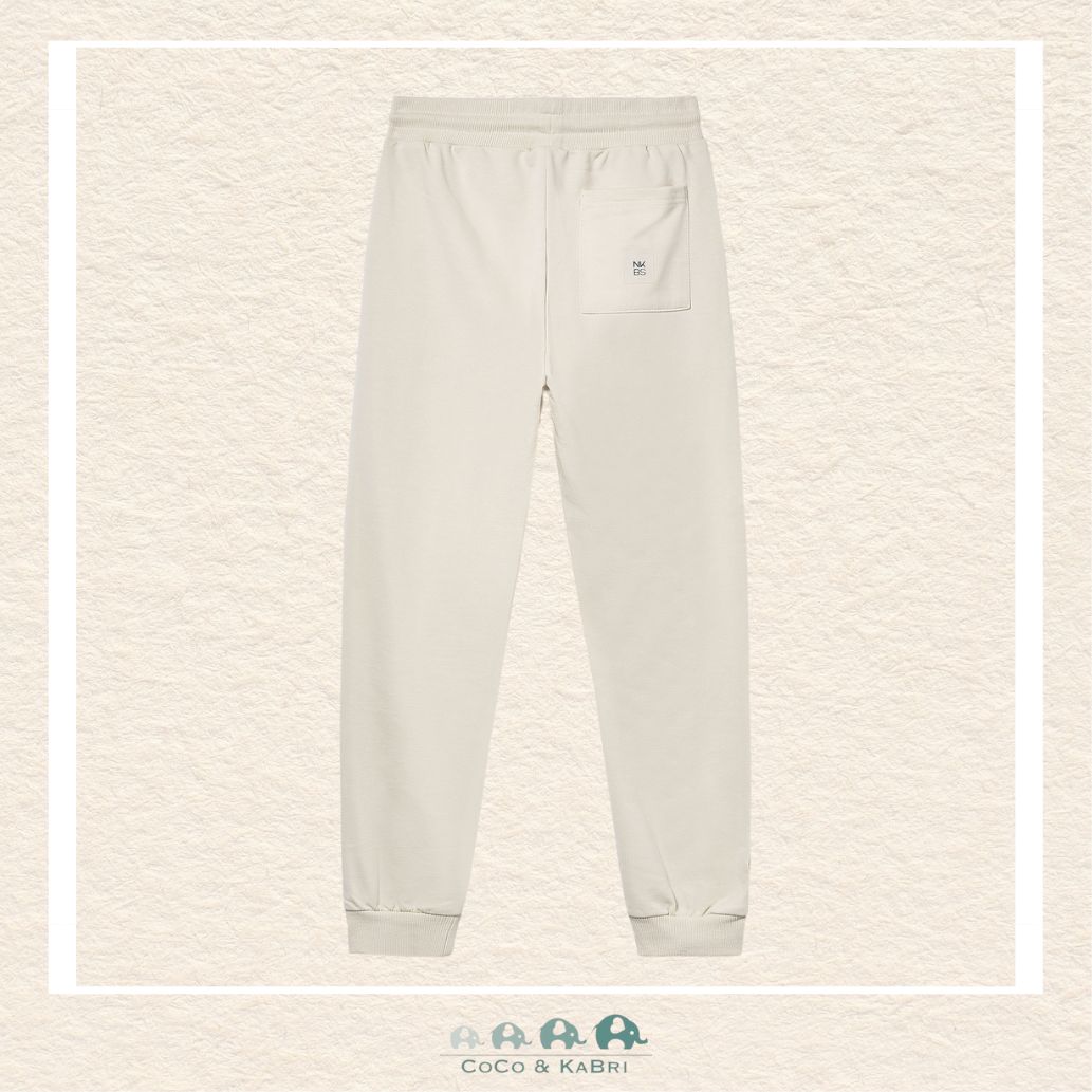Back view of Mayoral youth joggers in cream showing the high-quality tailoring and durable soft-stretch construction | Canada