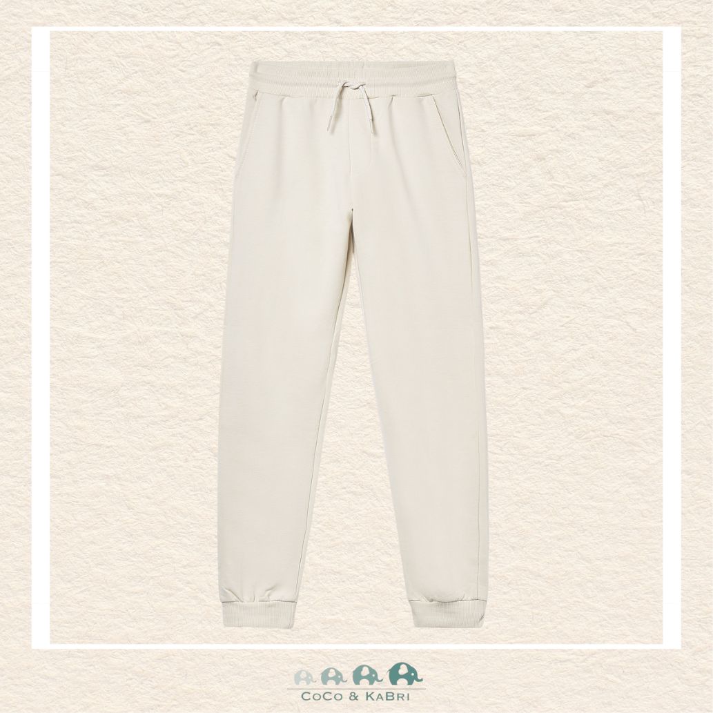 Front view of Mayoral youth fleece jogging pants featuring a plush brushed interior and elasticated cuffs for sizes 8-16 | Canada
