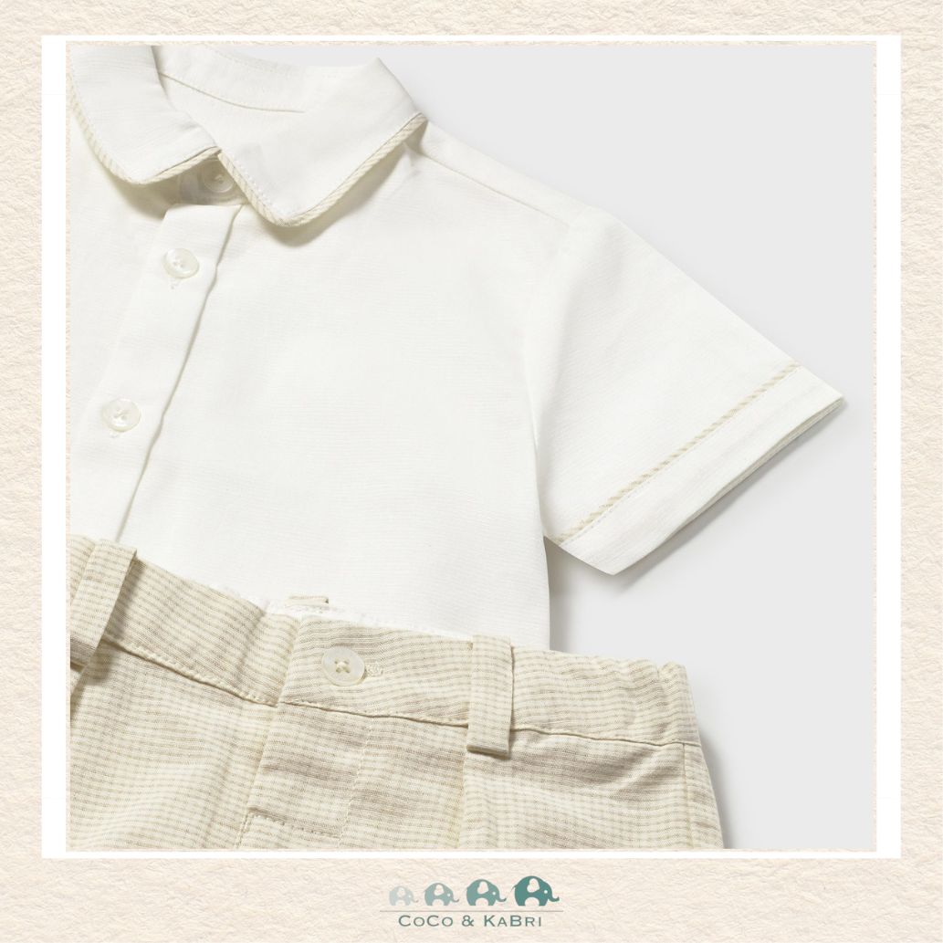 Close-up of Mayoral fabric showing the premium cotton-linen texture and sophisticated boutique-style finish | Canada