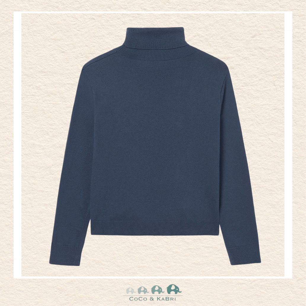 Mayoral: Girl Basic Turtleneck Sweater - Blue, CoCo & KaBri Children's Boutique