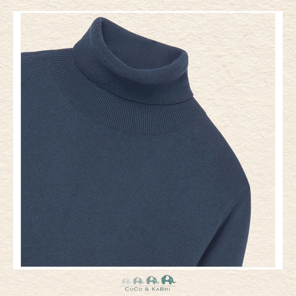 Mayoral: Girl Basic Turtleneck Sweater - Blue, CoCo & KaBri Children's Boutique