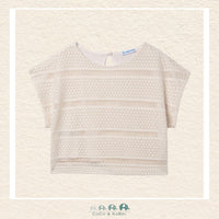 Mayoral Girl Crochet Style Top with delicate openwork detail and 100% cotton lining | Canada