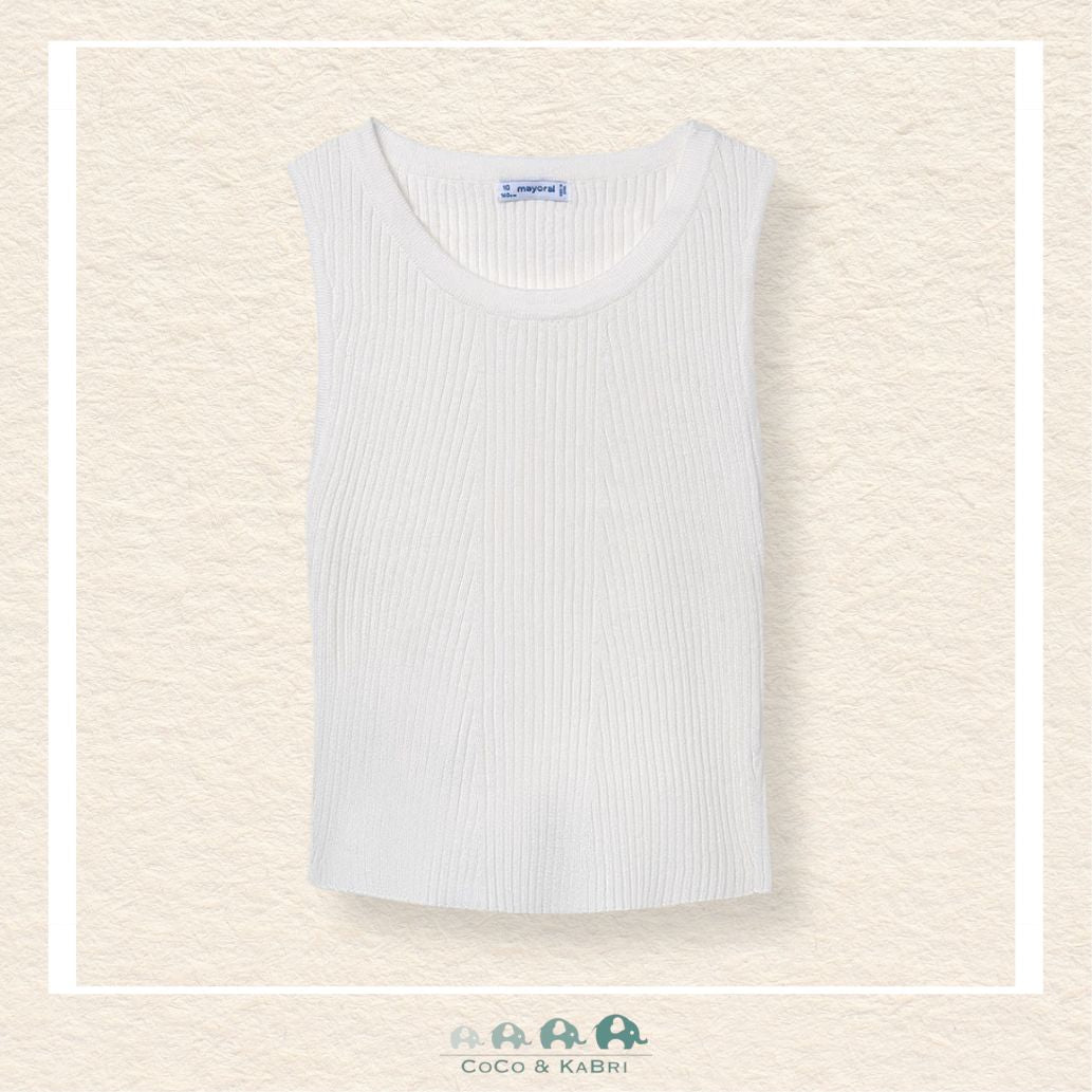 Front view of Mayoral Girl Open Back Top in a silky-smooth viscose blend for girls and teens | Canada